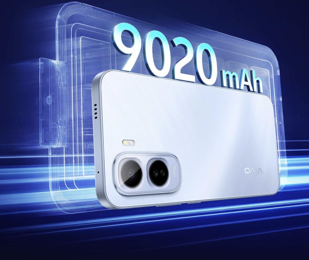 VIVO T5 Pro smartphone with 9020mAh battery and 1.5K display.