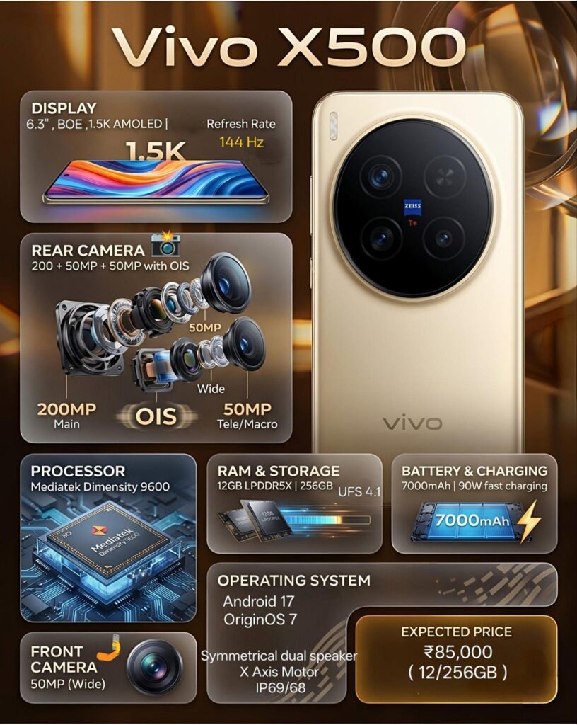 Vivo X500 early specs leak