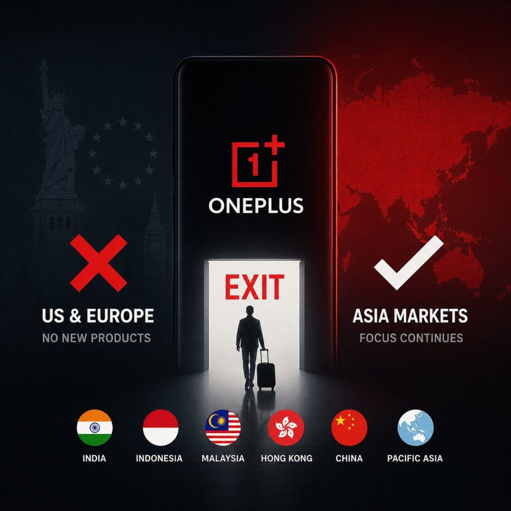 OnePlus exits us and eurpoe